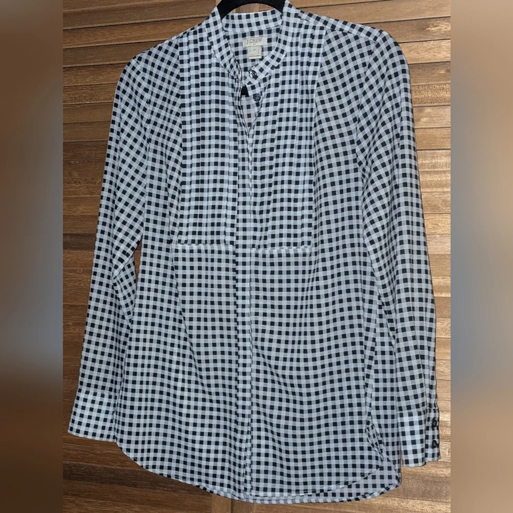 J. Crew Black and White Gingham Shirt